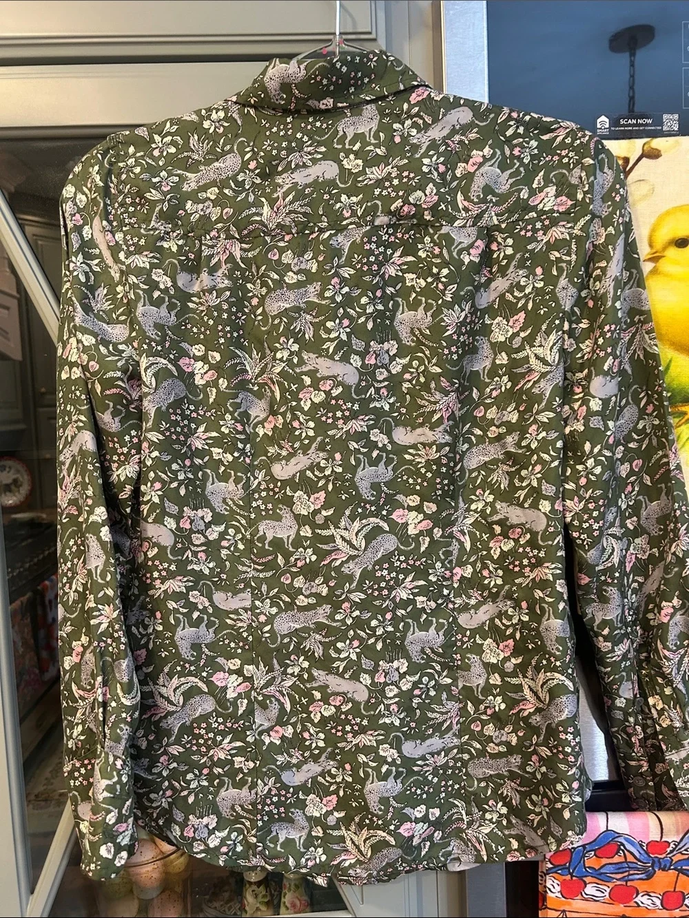 J. Crew Collections Silk Toile Green Floral Blouse